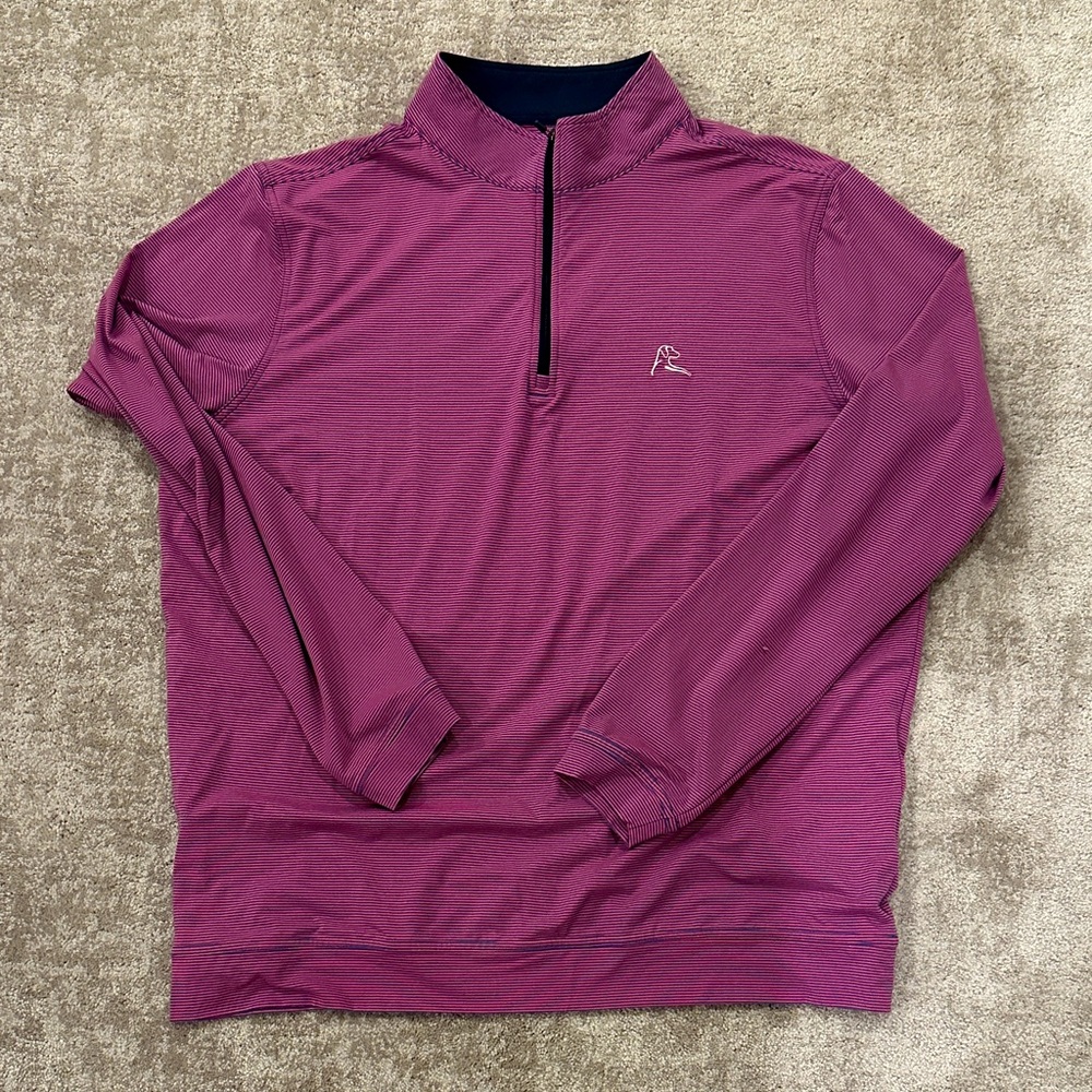 Rhoback Men's blue/pinkish purple Quarter-Zip. Large. NWOT